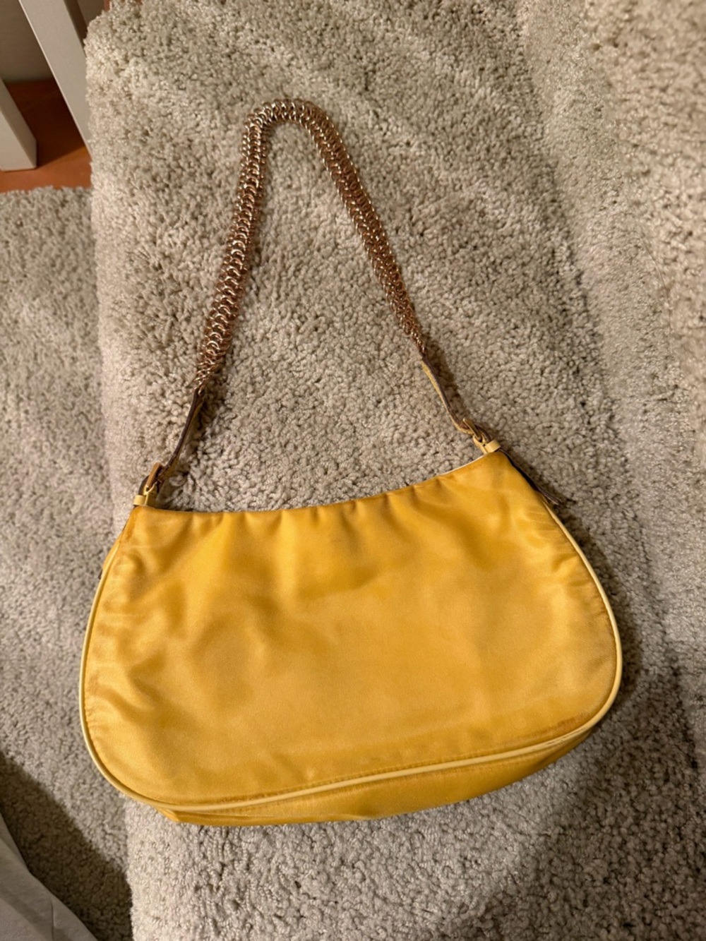 Prada Mustard Yellow Chain-Handle Shoulder Bag - Picture 3 of 12
